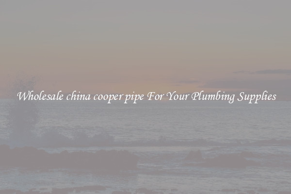 Wholesale china cooper pipe For Your Plumbing Supplies