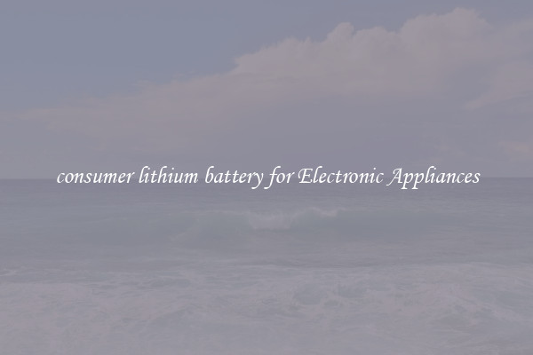 consumer lithium battery for Electronic Appliances